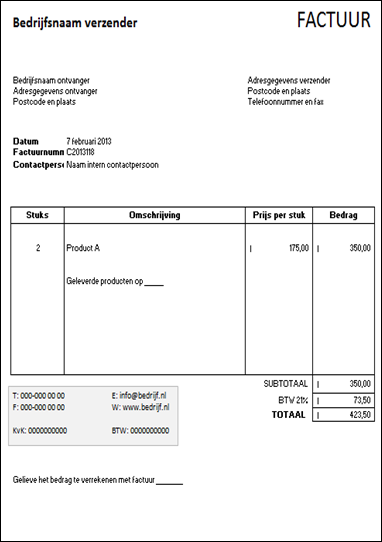 Factuur Voorbeeld http://www.voorbeeld-office.com/factuur-voorbeeld ...