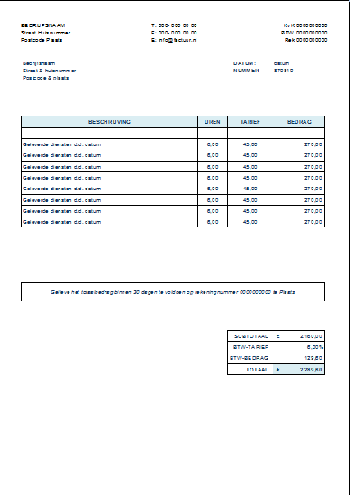 Factuur Voorbeeld