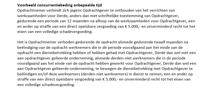 Concurrentiebeding Onbepaalde Tijd