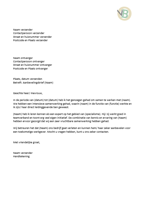 brief voorbeeld